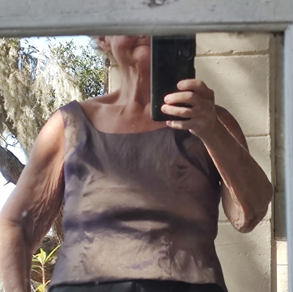 EUC 2 PC TanJay purple gold  Metallic Blazer with matching tank top - Picture 9 of 11